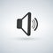Audio speaker volume or music speaker volume on line art icon for apps and websites