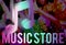 Audio Store Music Note Icon Graphic Concept