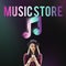 Audio Store Music Note Icon Graphic Concept