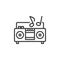 Audio tape recorder line icon