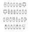 Audio, Video and Computer Cable Connectors Vector Icons in Outline Style