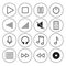 Audio Video Media Icons in Modern Line Design Style