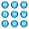 Audio video web icons, blue glossy sphere series