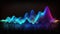 Audio wave multicolored neon glowing audible acoustic waves of music song, colorful sound range