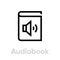 Audiobook icon. Editable Vector Outline.