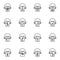 Audiobook line icons set