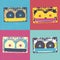 Audiocassette retro popart music seamless background. Audiocassette illustration pop-art seamless pattern. Retro audio cassettes,