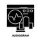 audiogram icon, black vector sign with editable strokes, concept illustration