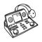 Audiometry Diagnosis Machine Icon. Doodle Hand Drawn or Outline Icon Style