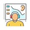 audiometry test audiologist doctor color icon vector illustration