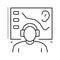 audiometry test audiologist doctor line icon vector illustration