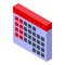 Audit calendar icon, isometric style