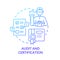 Audit and certification blue gradient concept icon