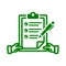 Audit, checklist, exam, list icon. Green vector sketch