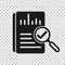 Audit document icon in transparent style. Result report vector illustration on isolated background. Verification control business