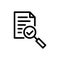 Audit icon vector magnifying glass like check assess. verify service critique process, scrutiny plan for graphic design, logo, web