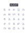 Audit line icons collection. Checkup, Verification, Inspection, Scrutiny, Examination, Review, Assessment vector and