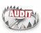 Audit Red 3d Word Steel Bear Trap Danger Warning Tax Review