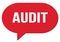 AUDIT text written in a red speech bubble