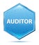 Auditor crystal blue hexagon button