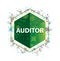 Auditor floral plants pattern green hexagon button