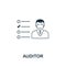 Auditor icon outline style. Thin line creative Auditor icon for logo, graphic design and more