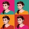 Audrey Hepburn, Colored Vector Illustration Pop Art Style Andy Warhol