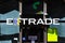 Aug 21, 2019 San Francisco / CA / USA - E*Trade logo at their downtown office; E-Trade Financial Corporation stylized as E*TRADE