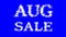Aug Sale cloud text effect blue isolated background