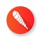 Auger shell red flat design long shadow glyph icon