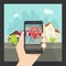 Augmented reality on mobile phone, virtual location smartphone navigation