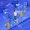 Augmented Reality Navigation Game Isometric Poster