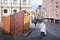 In Augsburg, Germany, the planned Christmas market was canceled due to the corona. The empty wooden huts are waiting to be