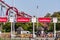 August 1, 2019 Santa Clara / CA / USA - Entrance area of California`s Great America amusement park located in South San Francisco