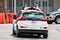 August 10, 2019 San Francisco / CA / USA - Cruise owned by General Motors self driving vehicle performing tests on the city