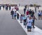 August 11, 2019. Fatima, Portugal. Pilgrims crawl on their knees to the sanctuary of Our Lady.