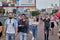 August 15 2020 Minsk Belarus Many people stand by the roadside to protest against violence