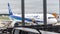 August 18, 2017: Narita International Airport, Tokyo, Japan-Jetliner at loading gate