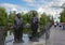 August 19, 2012 - sculptures of heroes of Gogol\'s works near the pond Mirgorod puddle