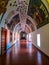 August 2018 - Cyprus: Hallway full with stunning religious wall paintings inside the Greek orthodox Kykkos monastery