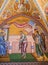 August 2018 - Cyprus: Stunning religious mosaic artwork inside the Greek orthodox Kykkos monastery of the Holy Virgin in Troodos