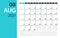 August 2021 Calendar Planner - vector illustration. Template. Mock up