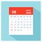 August 2022 - Calendar Icon - Calendar design template