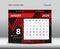 August 2024 year- Desk Calendar 2024 template vector, Week starts Sunday, Planner design, Stationery design, flyer design, wall