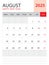 August 2025, Calendar 2025 template vector on red background, week start on monday, Desk calendar 2025 year, Wall calendar design