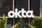 August 21, 2019 San Francisco / CA / USA - Close up of OKTA logo at their headquarters in SOMA district; Okta, Inc. is an American