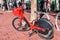 August 21, 2019 San Francisco / CA / USA - JUMP bike parked in front of UBER headquarters in SoMa district; JUMP is a dockless