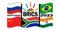 August 22, the 15th BRICS Summit opened in Johannesburg South Africa . Summit Logo and Flags Brazil, Russia, India, China, South