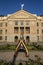 AUGUST 23, 2017 - PHOENIX ARIZONA - Replica of Liberty Bell in front of Arizona State Capitol. Liberty Bell, Statehouse