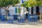 August 24th 2017 - Lipsi island, Greece - A small tavern in the central square of Lipsi island, Dodecanese, Greece